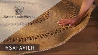 Natural Handwoven Jute Round Rug with Open Weave Design