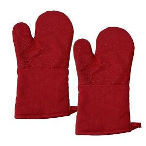 SharpChef Heat and Slip Resistant Silicone Oven Mitt and Pot Holder Set, Soft Cotton Lining, Waterproof, BPA-Free,2 Count - 1 of 4