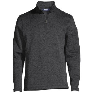 Lands' End Men's Sweater Fleece Quarter Zip Pullover - 1 of 2