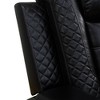 MAYEERTY Power Reclining Sofa, Electric 3-Seat Leather Recliner with USB Charging, Reversible Table & LED for Living Room, Black - 4 of 4