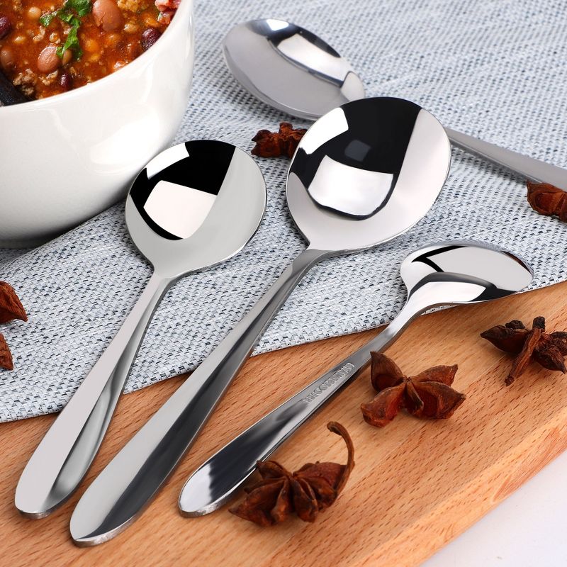 Unique Bargains Stainless Steel for Cooking Dining Spoons 4 Pcs Silver Tone 4 Pcs, 4 of 9
