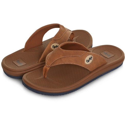 Men s Michael Vegan Leather Flip Flop Sandal brown Target