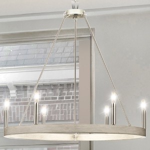 Urban Ambiance Luxury Modern Indoor Chandelier,  28-1/4''H x 30"W x 30''D,  Brushed Nickel Finish, UHP4564 - 1 of 4
