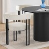 41.5" Dining Set for 4,Pedestal Round Dining Table with 4 Upholstered Chenille Dining Chair with Arm for Dining Room,Farmhouse-Tanpinhause - 3 of 4