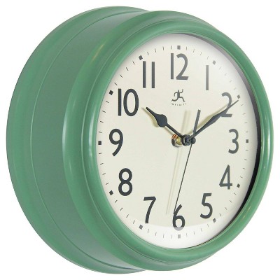 Green Plastic 9.5" Silent Movement Wall Clock