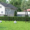 SONGMICS Children's Soccer Goal 12 x 6 Foot, in Garden, Courtyard, Park, Beach, Metal Pipes and PE Net, Quick Assembly, Black - 3 of 4