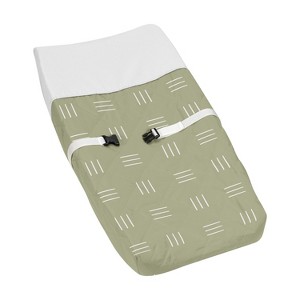 Sweet Jojo Designs Boy or Girl Gender Neutral Unisex Changing Pad Cover Boho Hatch Green and White - 1 of 4