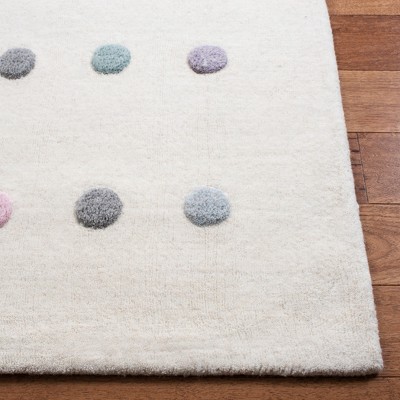 Ivory Hand-Tufted Wool Kids' Polka Dot Rug, 3' x 5'