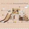 Sandinrayli 9-in-1 Toddler Slide and Climber Set Indoor Outdoor kids Slide Playset Brown - 2 of 4