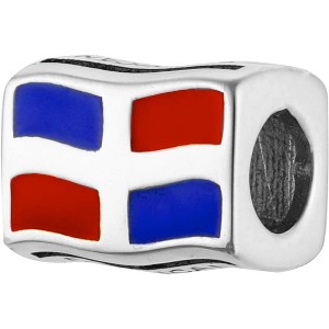 Sterling Silver Travel Charm - World Flags Country Bead for Bracelets, Gift for Mom & Daughter - 1 of 4