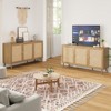 Lirago Natural Rattan Sideboard with 3 Doors-Kitchen & Living Room Storage Cabinet Brown - 4 of 4