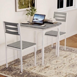 5 Piece Dining Table Set, Industrial Style Dining Table and Chairs Set for 4, Kitchen Table Set for Dining Room Kitchen Apartment - 1 of 4
