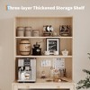 62-Inch Kitchen Pantry Cabinet Freestanding Storage Cupboard with 5-Tier Shelf, Drawer,2 Glass Doors & Adjustable Shelves - 3 of 4