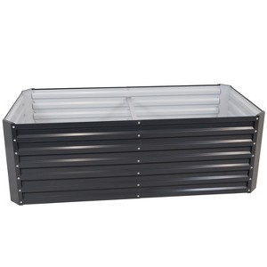 Sunnydaze Outdoor Vegetable or Flower Galvalume Steel Raised Garden Bed for Backyard or Garden - Rectangle - 71" - 1 of 4