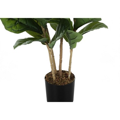 41" Tall Green Fiddle Leaf Fig Tree in Black Pot