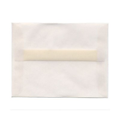JAM Paper A2 Translucent Vellum Invitation Envelopes 4.375 x 5.75 Clear 53794