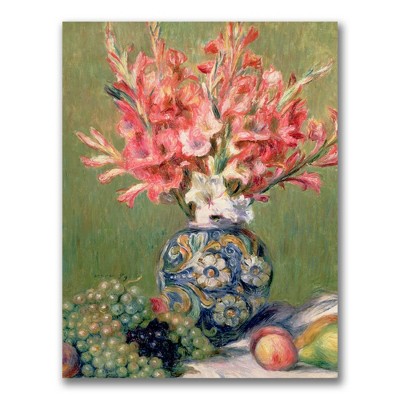 Trademark Fine Art -Pierre Renoir 'Still life of Fruit and Flowers' Canvas Art