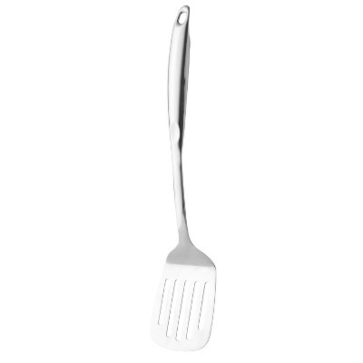 Slotted stainless steel toy spatula