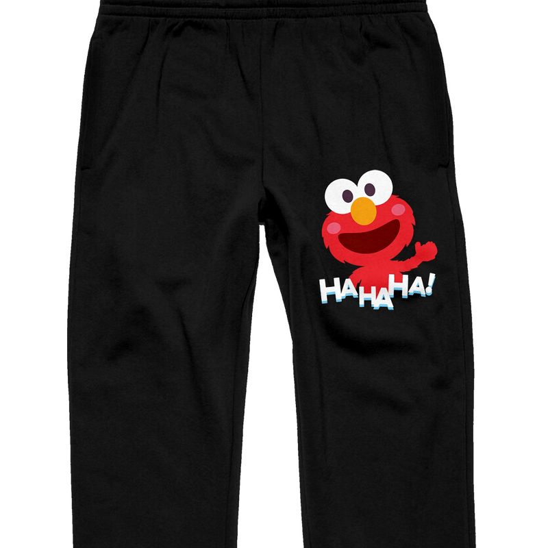 Sesame Street Smiling Elmo Men's Black Graphic Sweatpants, 2 of 4