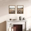 Wood Frame Vintage Wall Art Set of 2 Retro Farmhouse Wildflower Wall Decor Paintings Country Floral Field Landscape Canvas - 4 of 4