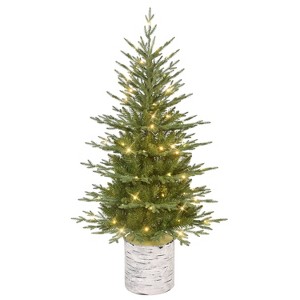 Puleo 4.5' Pre-Lit Artificial Green Potted Arctic Fir Tree - 1 of 4