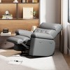 Manual Recliner Chair,360 Degree Swivel Single Sofa,Pu Leather Cozy Lounge Chair,Wide Single Recliner Chair with Side Pocket for Nursery,Bedroom - 3 of 4