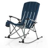 Picnic Time Outdoor Rocking Camp Chair - Navy Blue