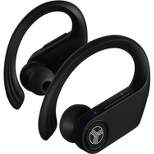 Treblab X3 Pro True Wireless Sports Earbuds with Earhooks, Bluetooth 5.0 with aptX, IPX7 Waterproof with Charging case - Black, White Logo (X3-PRO-W)