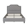 Okak Elegant Full Velvet Platform Bed Frame with Upholstered, Ruched Button Tufted Headboard Wood Slats No Box Spring Needed Easy Assembly, Gray - 4 of 4