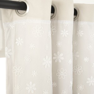 Home Boutique Dylin Flower Embroidery Window Curtain Panel Neutral Single 40X84 - 1 of 1