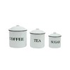 Storied Home Set of 3 'Coffee Tea Sugar' Metal Containers with Lid: Kitchen Canister Set for Coffee & Tea Storage - 2 of 4