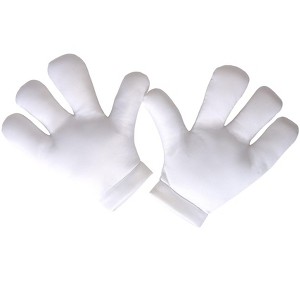 HalloweenCostumes.com   Adult's Giant Cartoon Hand Gloves, White - 1 of 2
