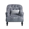 Acme Furniture 34" Gaura Chair Gray Velvet: Upholstered Tufted Armchair, Wood Frame, No Tools Assembly - 2 of 4