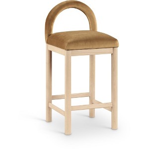 Meridian Furniture,Conrad Saddle Velvet Counter Stool - 1 of 4