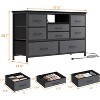 8 Drawer Dresser TV Stand with LED Lights & Charging Station,Wide Console Table for 55 Inch TV, Dresser Organizer for Living Room, Closet, Entryway - 3 of 4