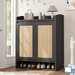 Jojoka Modern Shoe Cabinet, Wooden 5-Tier Shoe Storage Organizer with Adjustable Shelves, Closed Dustproof Rack for Entryway, Hallway, Bedroom - 1 of 4