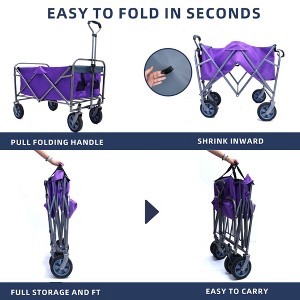CAVINAS Outdoor Multifunctional Folding Wagon Cart, All-Terrain Shopping Cart, Wagon for Camping, Shopping - 1 of 4