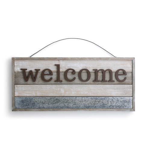 Demdaco Welcome Magnetic Sign 21 X 9 - Brown : Target