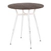 Vynxaria Clara Industrial Round Dinette Table in Vintage White & Espresso Wood - 2 of 4