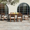 Whisen 7 Piece Patio Table and Chairs Set, Wood Dining Set with Umbrella Hole, 2 Armchairs & 4 Side Chairs - 3 of 4