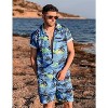COOFANDY Men's Hawaiian Matching Shirt and Shorts Set Summer Beach 2 Piece Outfits Short Sleeve Cuban Shirts and Shorts - 3 of 4