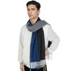 Anna-Kaci Cashmere Feel Winter Scarf Lightweight Striped Tassel Wrap Shawl Scarves for Men - 4 of 4