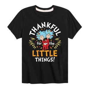 Boys' - Dr. Seuss - Thanksgiving Is A Family Thing Short Sleeve Graphic T-Shirt - 1 of 4