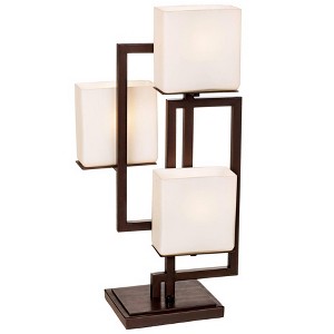 Possini Euro Design Lighting on the Square  Modern Table Lamp 24" High Roman Bronze  Metal Opal Glass Shade for Bedroom Living Room House Home Bedside - 1 of 4
