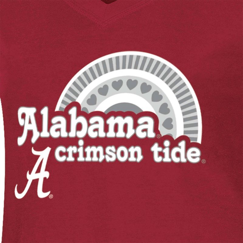 NCAA Alabama Crimson Tide Girls&#39; V-Neck T-Shirt, 3 of 4