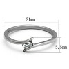 Slickblue Women’s Minimalist Ring, Open Band with Two Small CZ Stones, Polished Silver Stainless Steel, Size 5–10 - 2 of 4