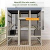 Angel Sar 70 Inch Outdoor Cat Enclosure with Waterproof Roof, Large Catio with 2 Houses & 7 Platforms, Rust-Proof Wire Pet Cage, Light Grey - 4 of 4