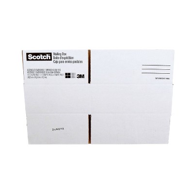 Scotch 11.25" x 8.75" x 4" Medium Mailing Box: Cardboard Shipping & Moving Packaging, White, No Closure