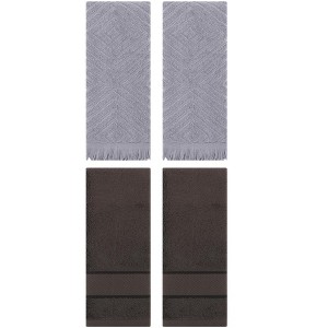 REGALWOVEN 4 Pcs Bathroom Decorative Cotton Soft Absorbent Sold Striped Hand Towel - 1 of 4