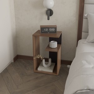 MAYEERTY Console Table in Melamine with Open Storage Wengue 1pcs - 1 of 4